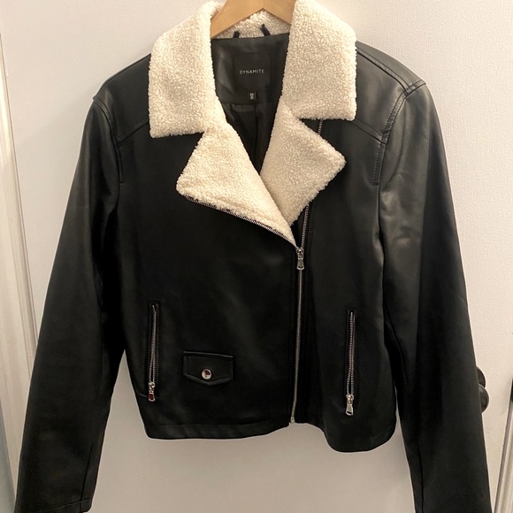 Dynamite Jackets & Blazers - Dynamite Pleather sherpa jacket